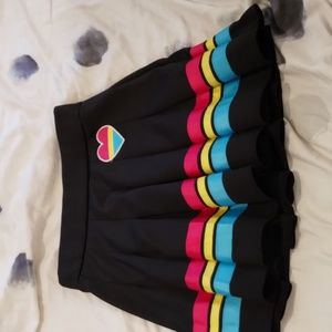 Pan pride skirt, black with pan flag, size small, bought from Spencers